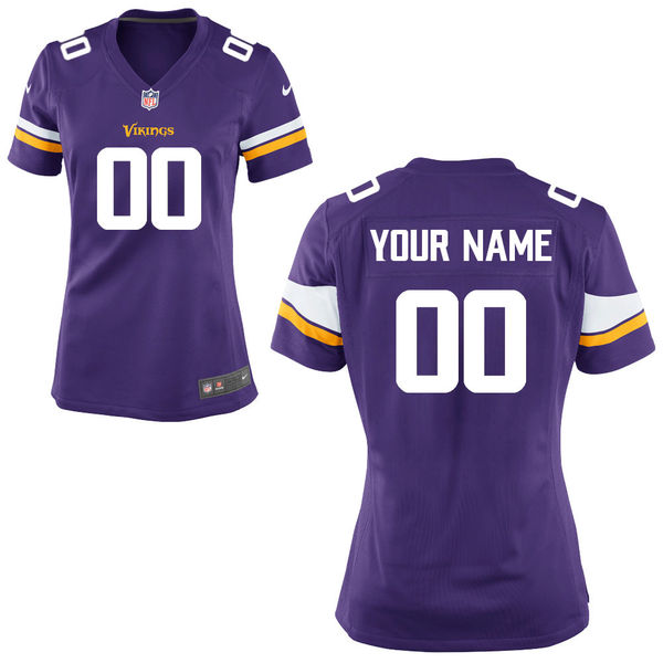 Nike Minnesota Vikings Customized Purple Stitched Women's NFL Jersey